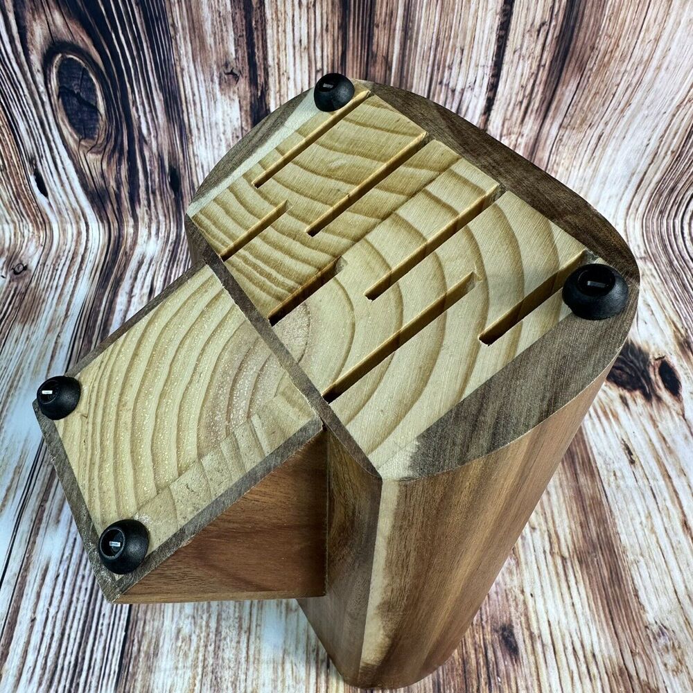 Mac Tools Knives Brown Wood Block ONLY 7 Slot Knife Holder Kitchen Storage - Picture 8 of 10